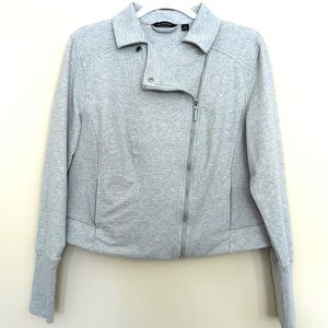 H by Halston Stylish Light Gray Bomber Jacket
